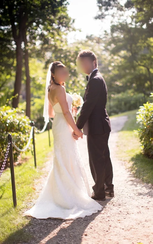 Limited Time Offer!Oleg Cassini Strapless Lace Trumpet Dress CRL277