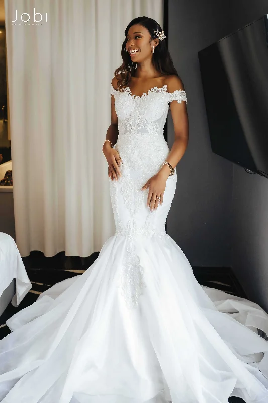 Save Money, Shop Happy!Other Custom Embroidered Lace Off-The-Shoulder Sweetheart Mermaid