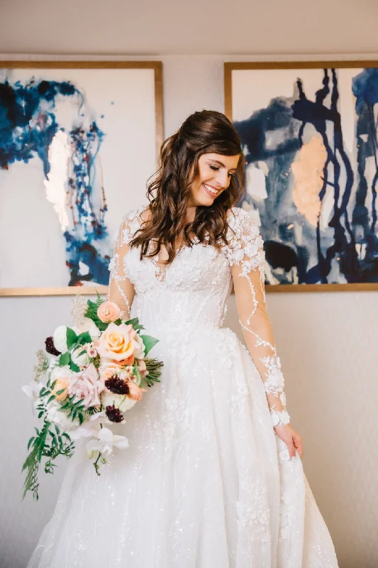 Don’t Wait – Deals Won’t Last!Other Sparkly Illusion Lace Sheer Longsleeve Ball Gown