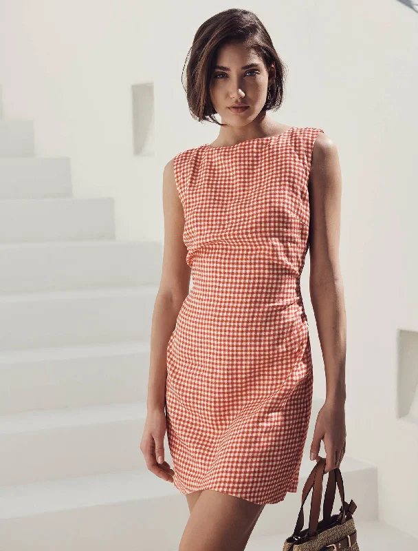 Shop Now and Save!Arianna Linen Ruched Waist Mini Dress