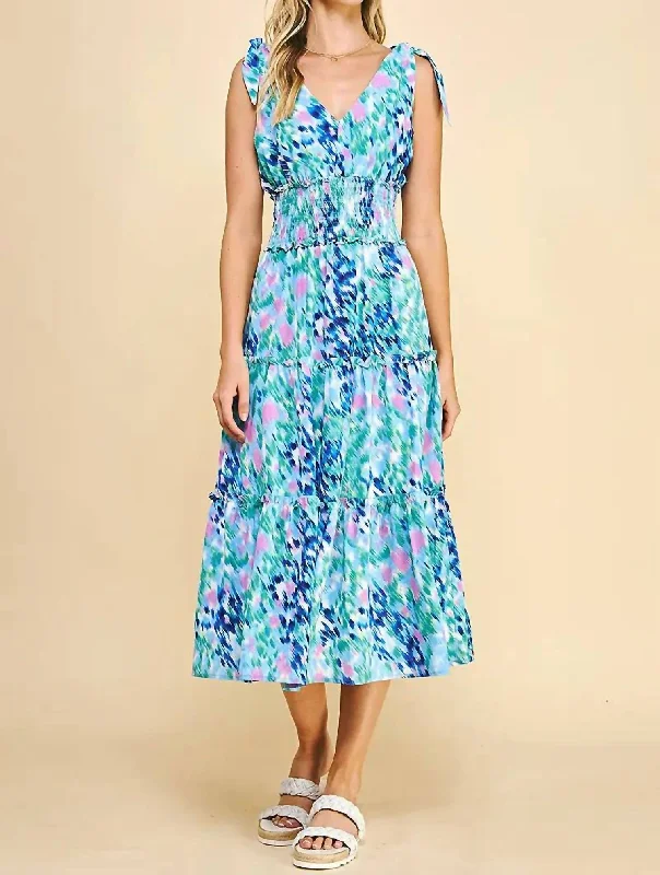 Sale Alert – Get Ready to Shop!Ariel Midi Dress In Watercolor