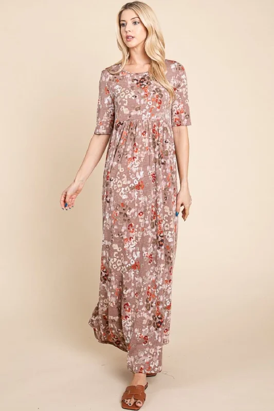 Your Dream Deal is Here!BOMBOM Printed Shirred Maxi Dress
