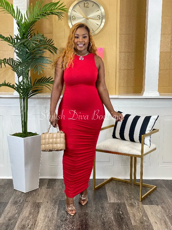 Limited Edition, Limited Price!Candace Midi Dress (Red)