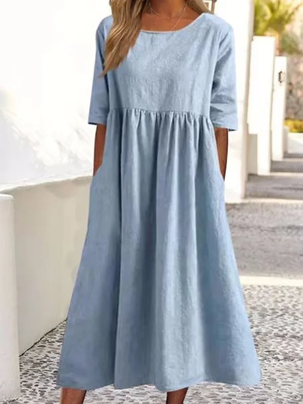 The Best Offers Are Here!Cindy™ Midi Dress with Half-Length Sleeves