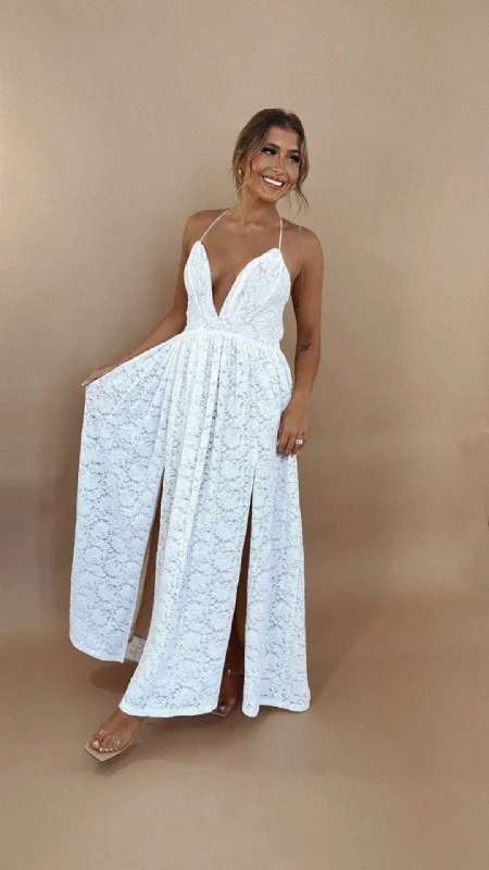 Get More for Less!ECB Exclusive: Layla Lace Maxi Dress, White