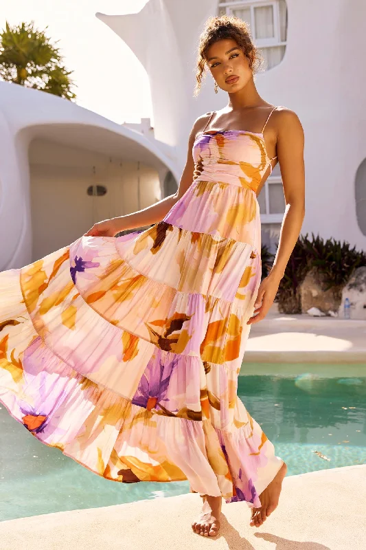 Your Chance to Save is Now!Endless Wishes Maxi Dress - Purple Multi