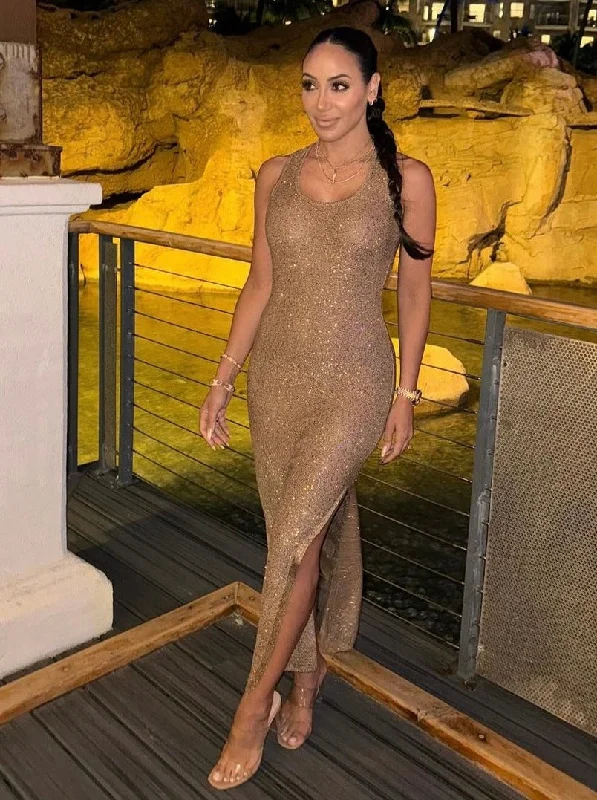 Save More with Every Purchase!GLEAM MIDI DRESS GOLD