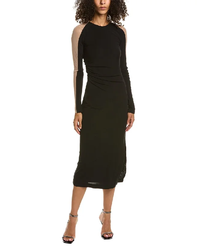 Unlock Huge Savings Now!Helmut Lang Sheer Shoulder Midi Dress