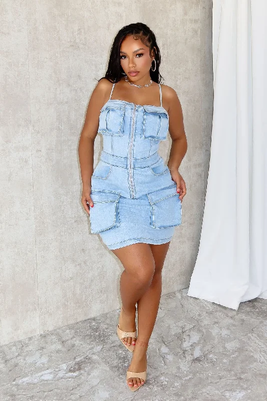 Instant Savings Await!Ice Spice Denim Cami Mini Dress