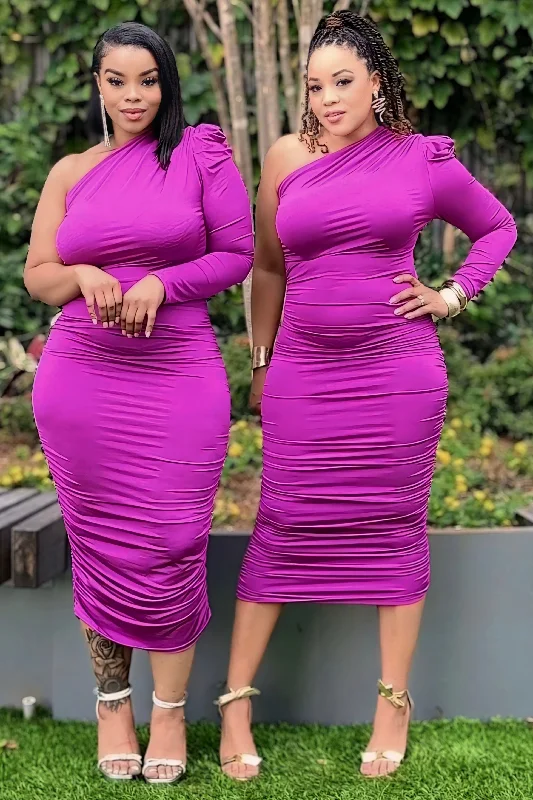 More Discounts, More Joy!Journey Draped Bodycon Midi Dress
