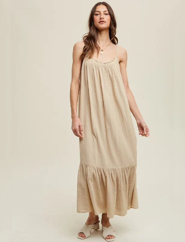 Sale Alert – Get Ready to Shop!Adara Cotton Maxi Dress, Taupe