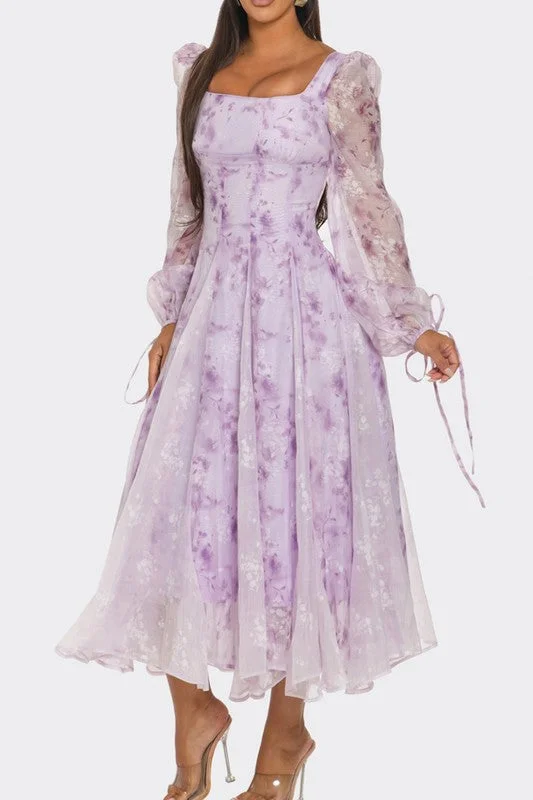 Your Favorite Items on Sale Now!Lavender Blossom Puff Sleeve Dress