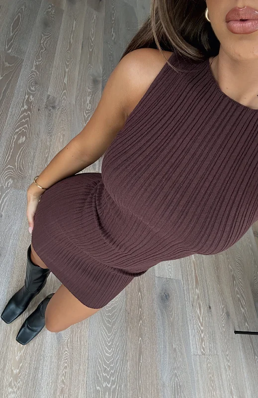 Limited Stock Available!Let's Stay Up Mini Dress Chocolate