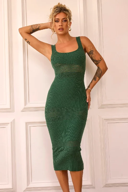 Your Favorite Items on Sale Now!Lily Rose Midi Dress - Forest Green