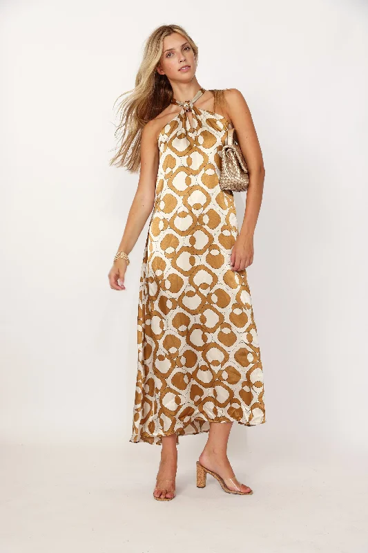 Save Up to 50% Off!SALE - Margaret Modern Geo Cut Out Maxi Dress
