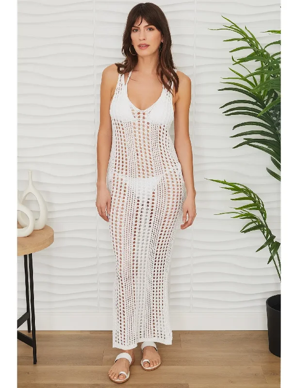 Hottest Discounts of the Year!Crochet Maxi Dress, White
