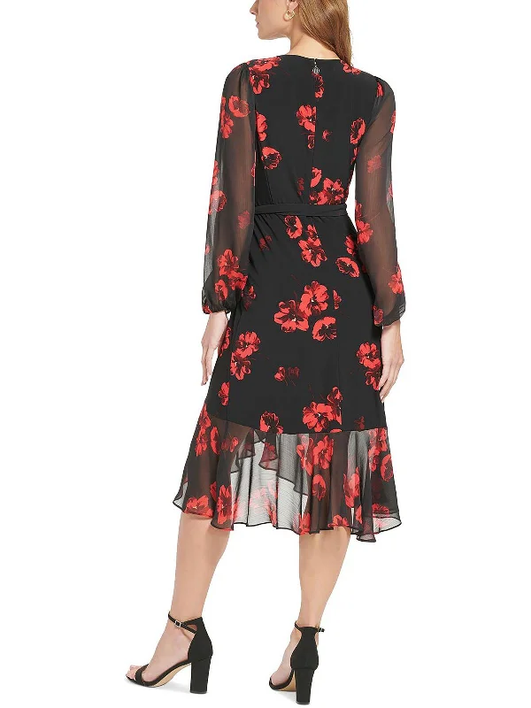 Get the Best for Less!Montreaux Womens Belted Calf Midi Dress