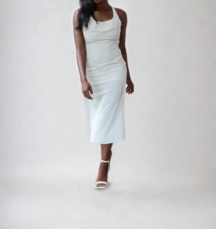 Special Discounts Inside!Open-Back Midi Dress In Ivory