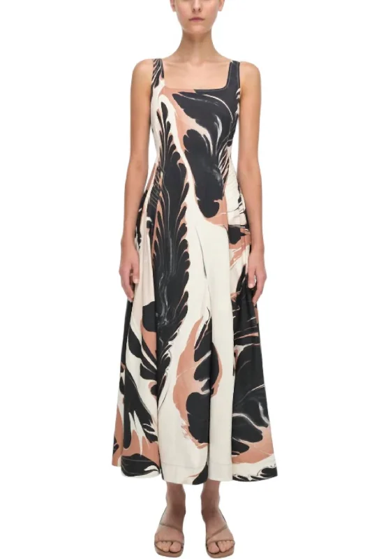 Get More for Less!Paola Midi Dress In Camel Ink Blot