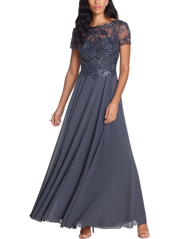 Snag the Best Prices Now!Petites Womens Beaded Maxi Evening Dress