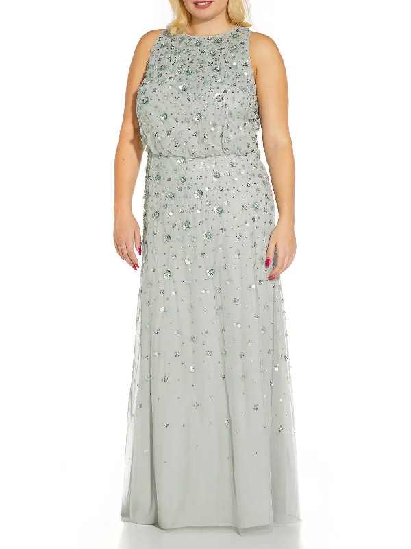 Limited Deals, Unlimited Savings!Plus Womens Embellished Prom Evening Dress