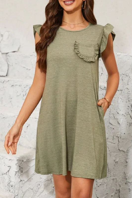 Find Your Perfect Deal Today!Ruffled cap sleeve mini dress