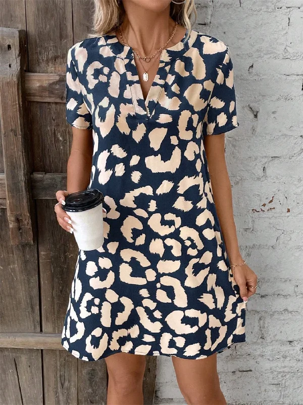 Save More When You Shop More!Chic mini dress with prints & short sleeves