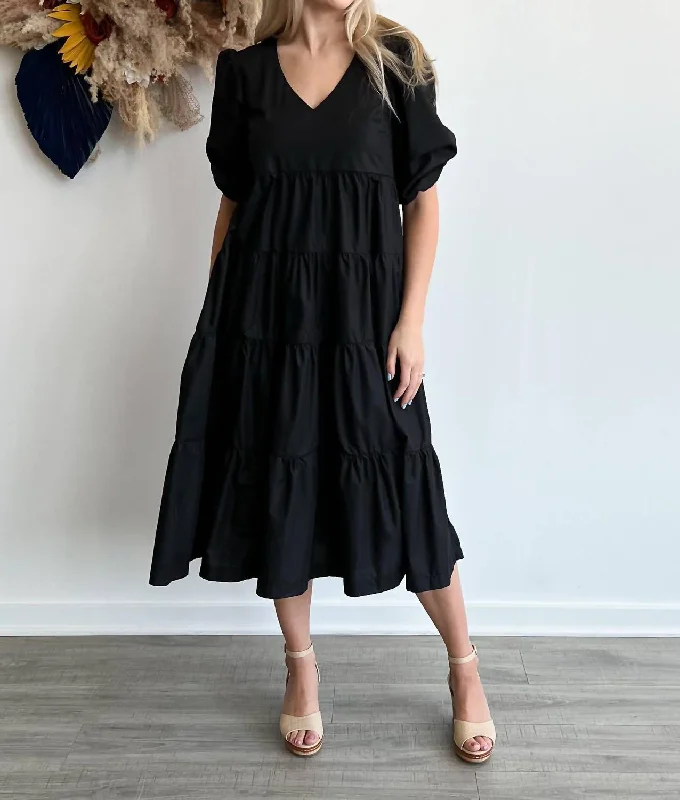 Huge Savings – Act Now!Reagan Midi Dress In Black