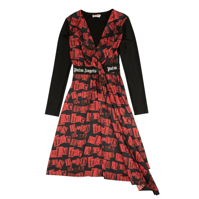 Unmissable Offers Await!Red Ransom Print Red Midi Dress