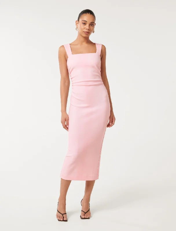 Incredible Savings Inside!Reina Ruched Bodycon Midi Dress