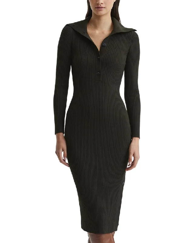 Time to Snag a Bargain!Reiss Maddison Button Collar Bodycon Midi Dress