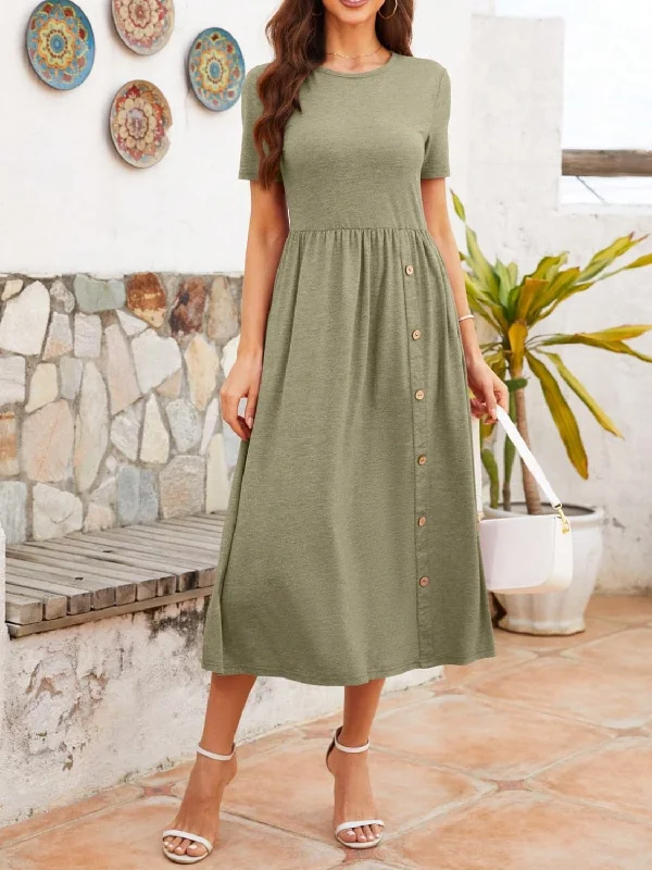 One Click Away from Big Savings!Chic midi dress with sheer details
