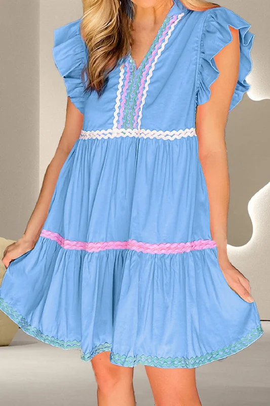 Huge Savings – Act Now!Chic cotton mini dress with ruffles