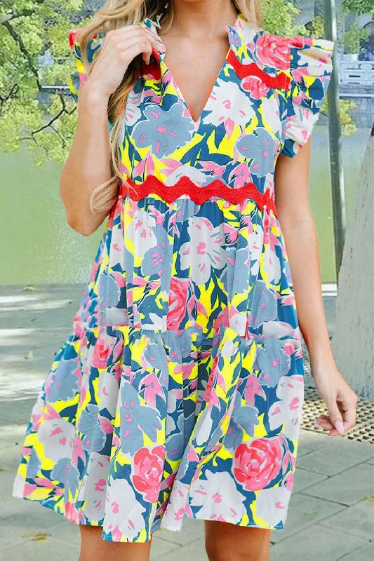 Bigger Savings, Better Shopping!Ruffled cap sleeve mini dress