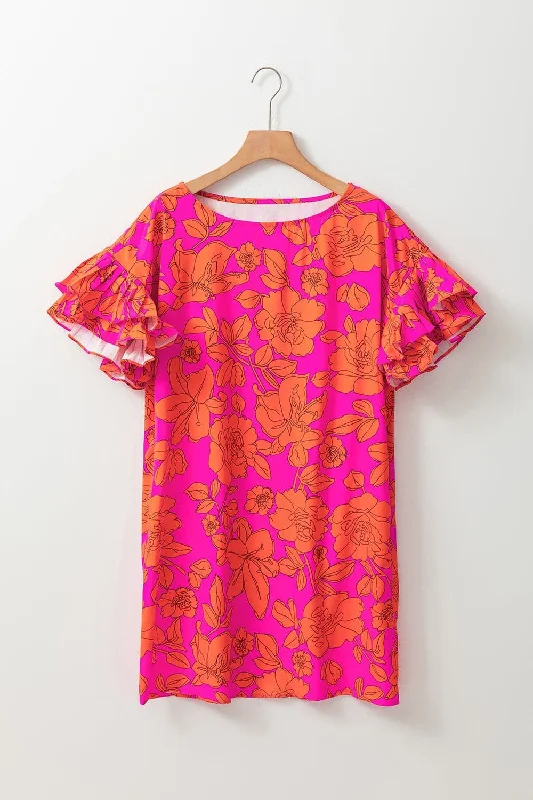 Must-Have Deals Inside!Chic ruffled mini dress - playful print