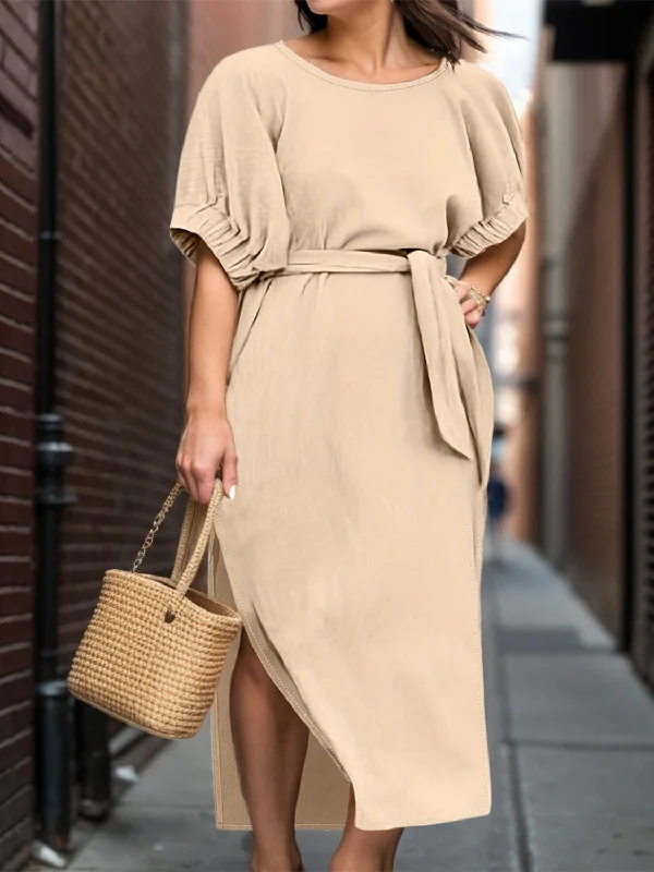 Special Discounts Inside!Chic midi dress with tie waist