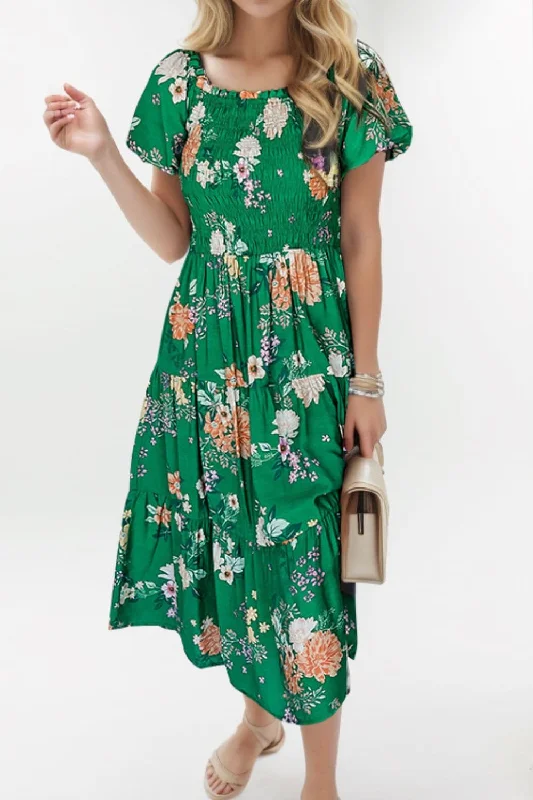 Great Deals, Just for You!Chic midi dress with puff sleeves