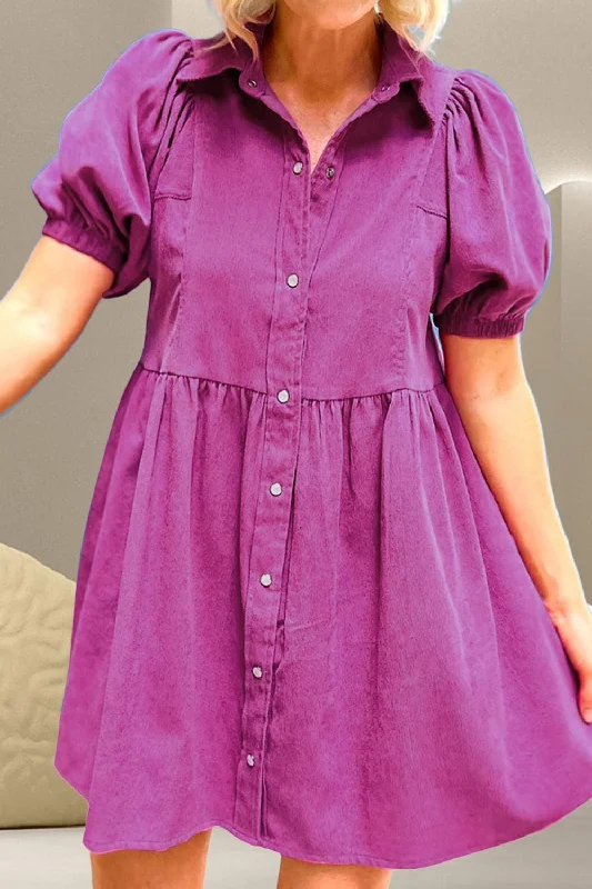Shop More, Spend Less!Chic snap front mini dress