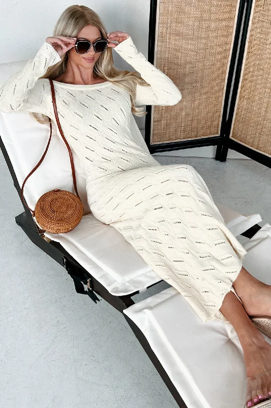 Sale Alert – Get Ready to Shop!Successfully Stylish Off The Shoulder Sweater Maxi Dress (Cream)
