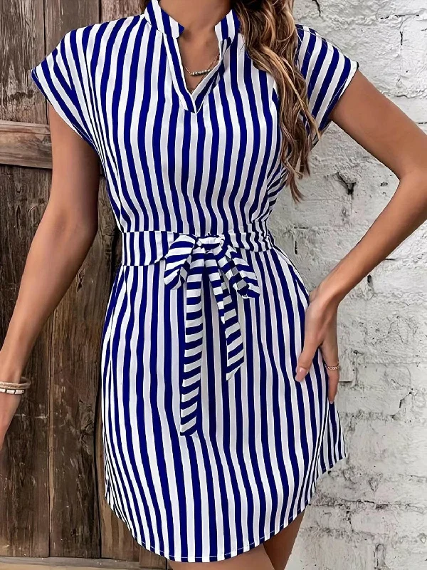 Your Best Deals Are Here!Chic tied striped mini dress