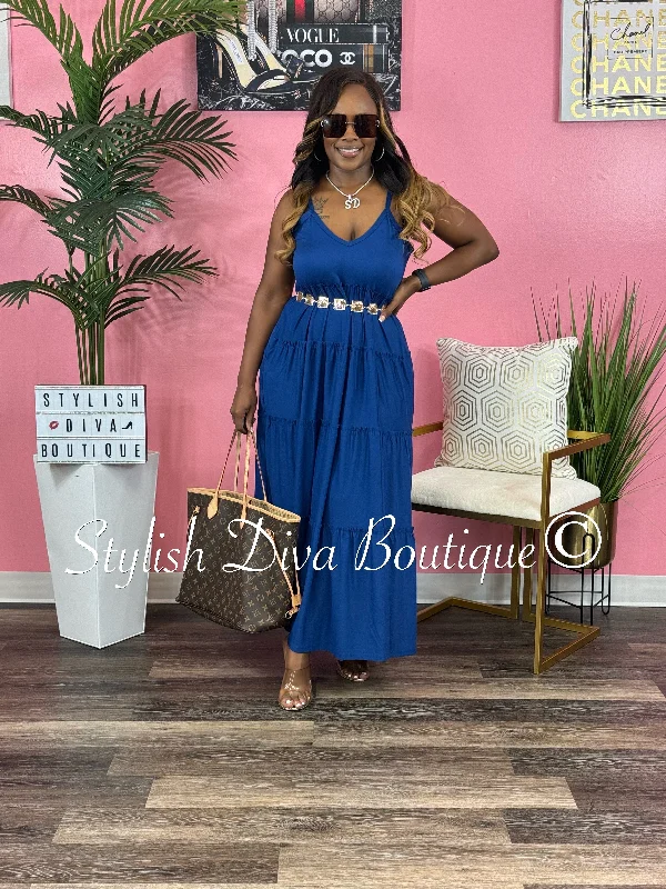 One Day Only – Huge Savings!Tierney Tiered Maxi Dress up to 3XL (Lt Navy)