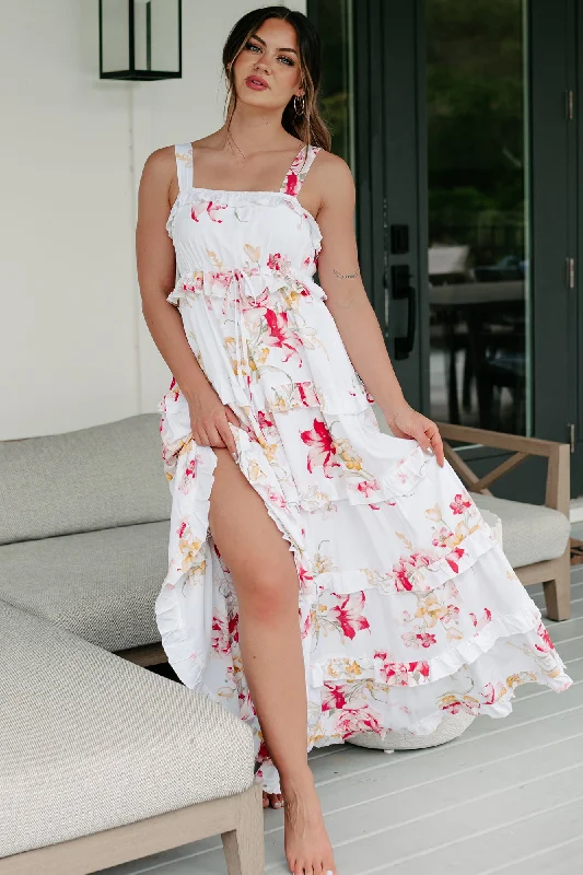 Exclusive Offers You’ll Love!Treasured Times Tiered Floral Maxi Dress (White Multi)