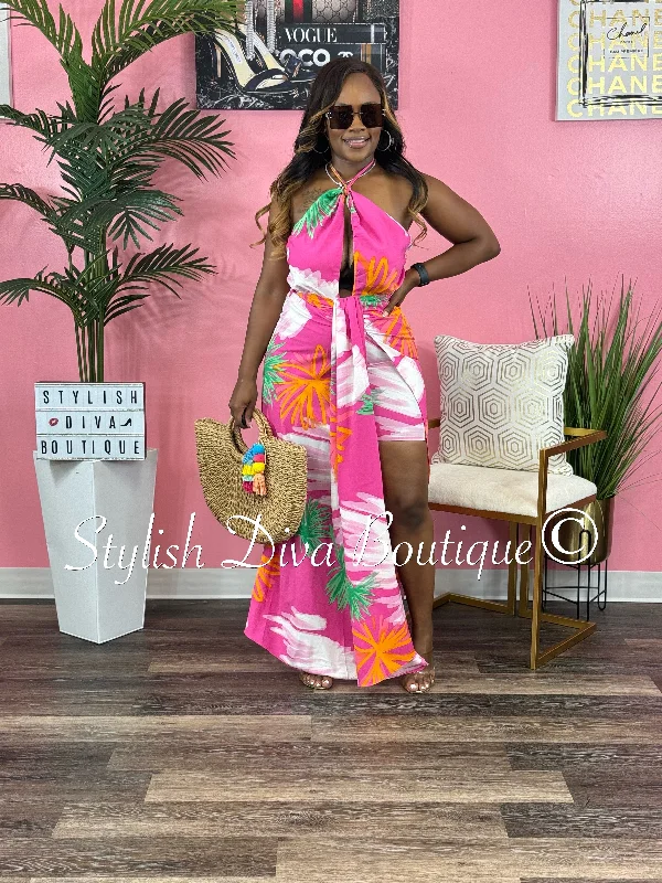 Don’t Wait – Deals Won’t Last!Weekend Resort Halter Maxi Dress (Pink Muiti