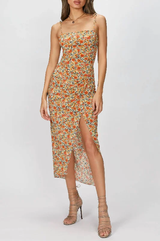 Enjoy Huge Discounts Now!Wild Poppies Midi Dress In Print