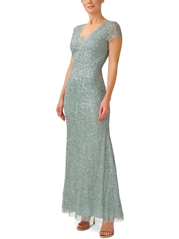 Hottest Discounts of the Year!Womens Beaded Mermaid Evening Dress