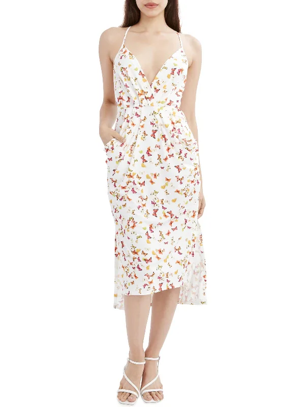 Exclusive Offers You’ll Love!Womens Butterfly Print Sleeveless Midi Dress