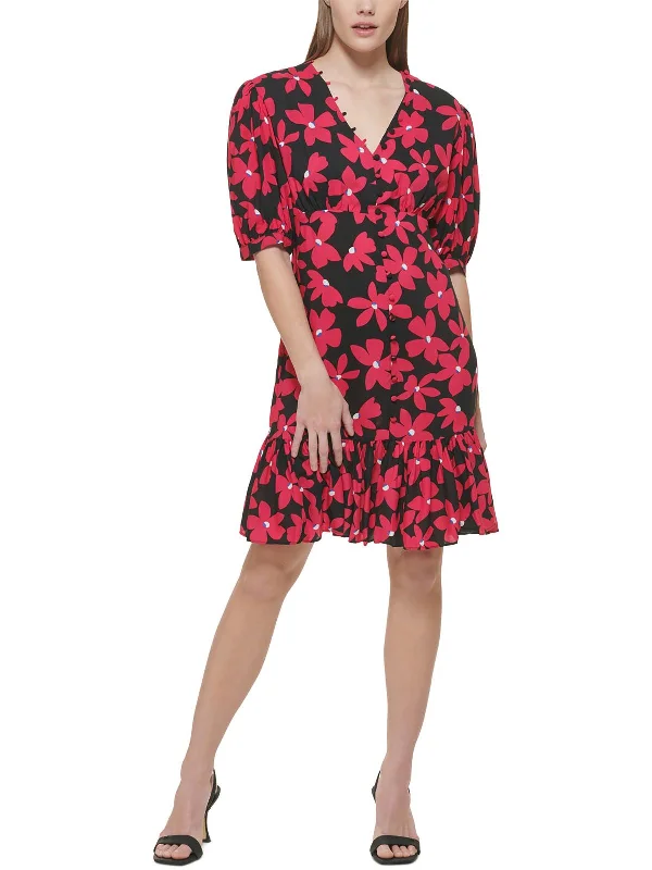 Get More for Less!Womens Button Front Calf Midi Dress