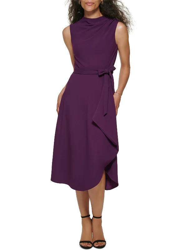 Bigger Savings, Better Shopping!Womens Button-Shoulder Calf Midi Dress