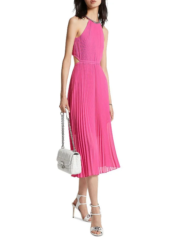 Only a Few Left – Order Now!Womens Chiffon Cut-Out Midi Dress