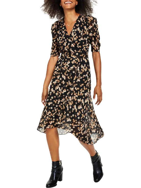 Find Your Perfect Deal Today!Womens Chiffon Floral Midi Dress